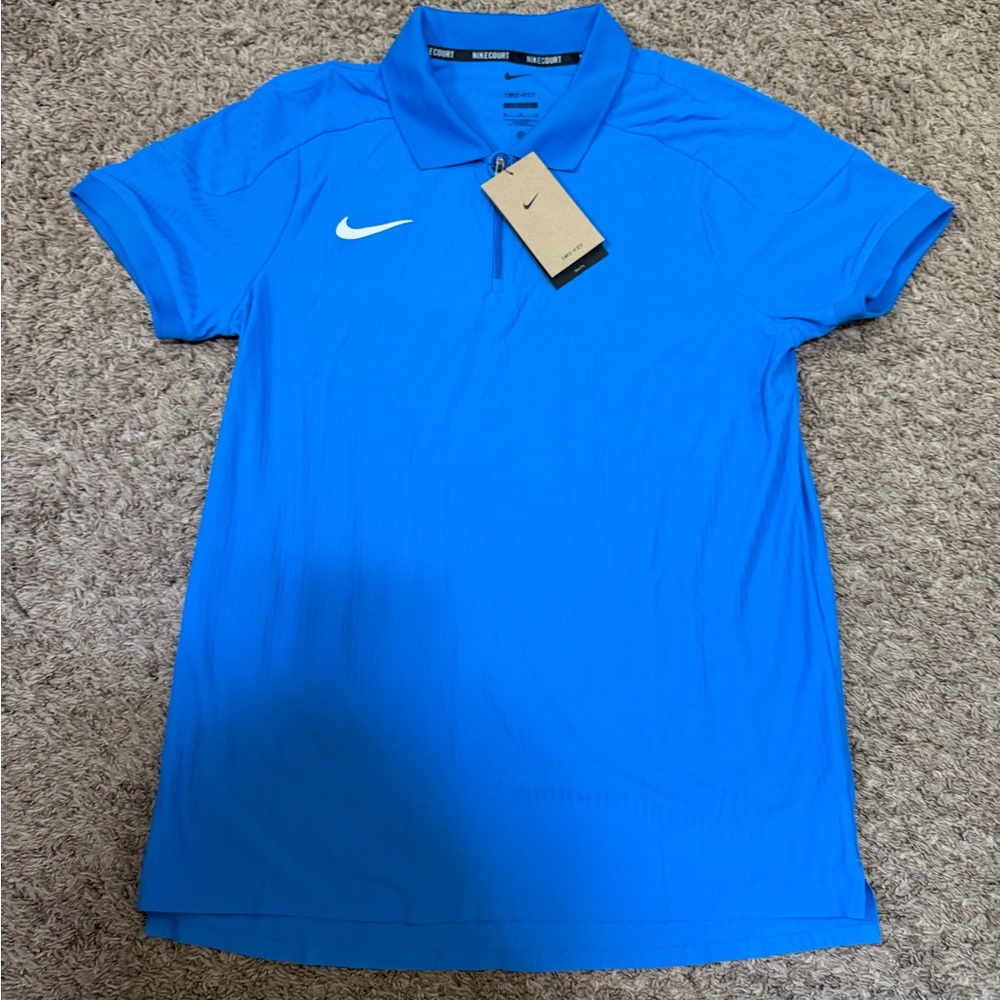 HQ0792-435 Nike Court Dri-fit Adv Slam Tennis Polo Medium Slim Textured 1/4 Zip